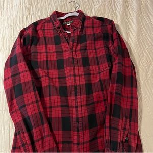 Eddie Bauer Black and Red Flannel, Size L
